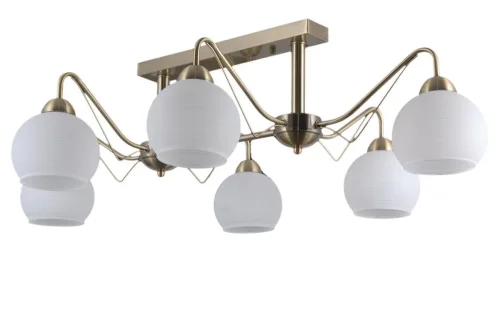 Люстра потолочная 76020/6C ANTIQUE Natali Kovaltseva белая на 6 ламп, основание бронзовое в стиле классический фото 2